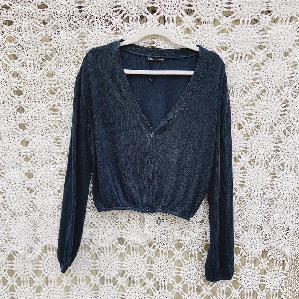 ZARA Lightweight Ribbed Cardigan
